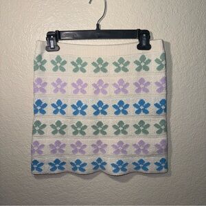 American Eagle Floral Sweater Mini Skirt Women’s M Knit Cottagecore Y2K